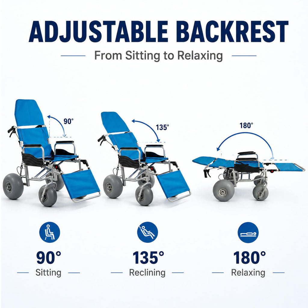 Beach Wheelchair with Balloon Tires S99827