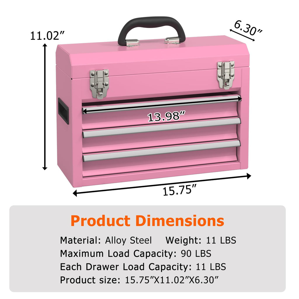 Portable Metal Tool Box with Drawers U72084