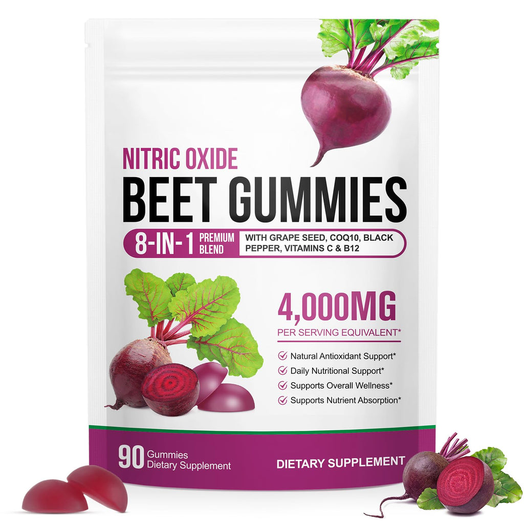 Sugar Free Beet Root Gummies with CoQ10, Grapeseed Extract, Vitamin B12, C S715632