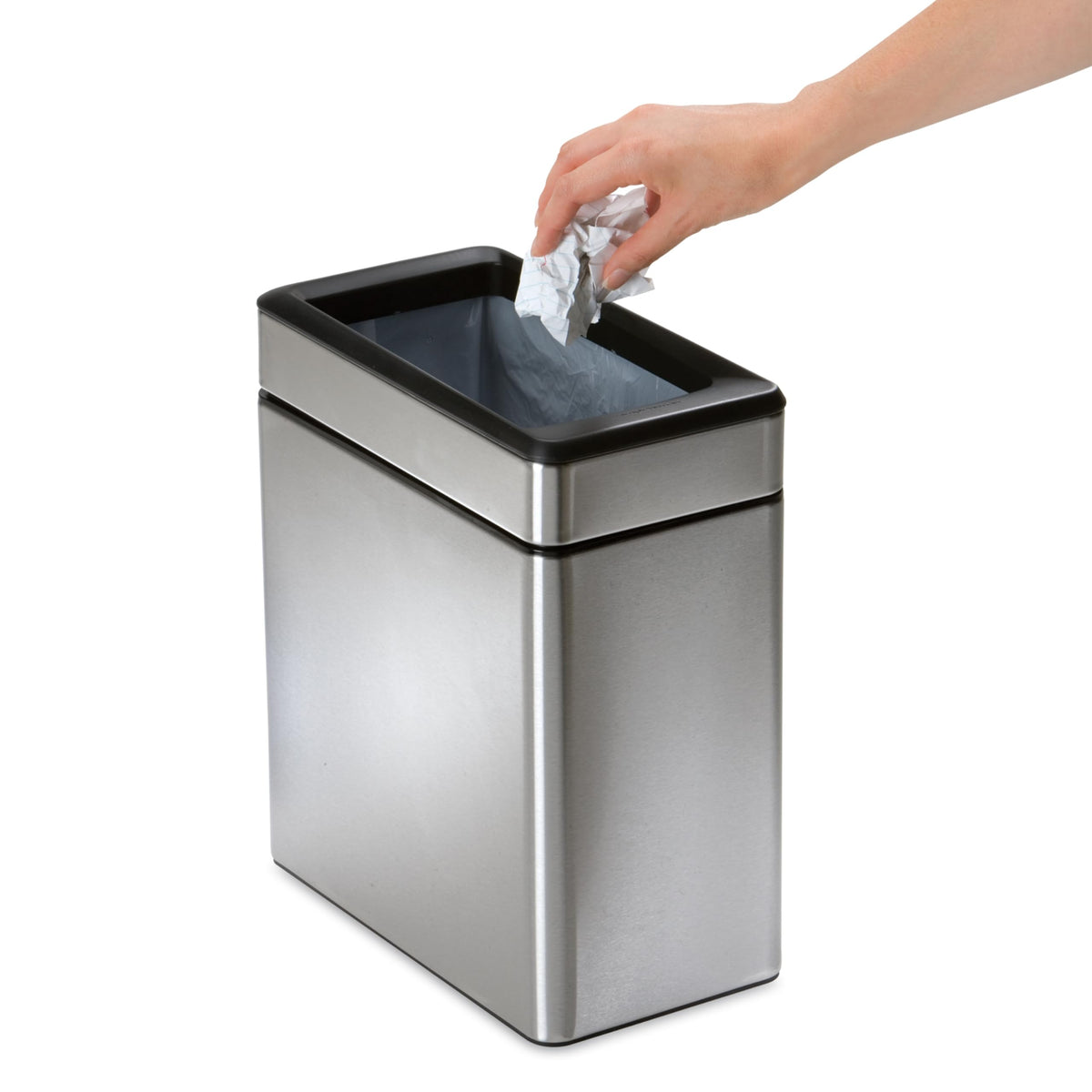 10L Stainless Steel Slim Open Trash Can X601