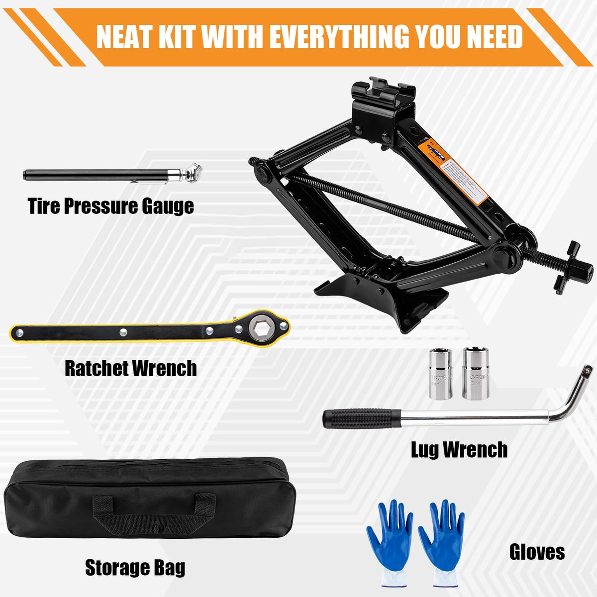 2 Ton Scissor Jack Kit with Lug Wrench E828
