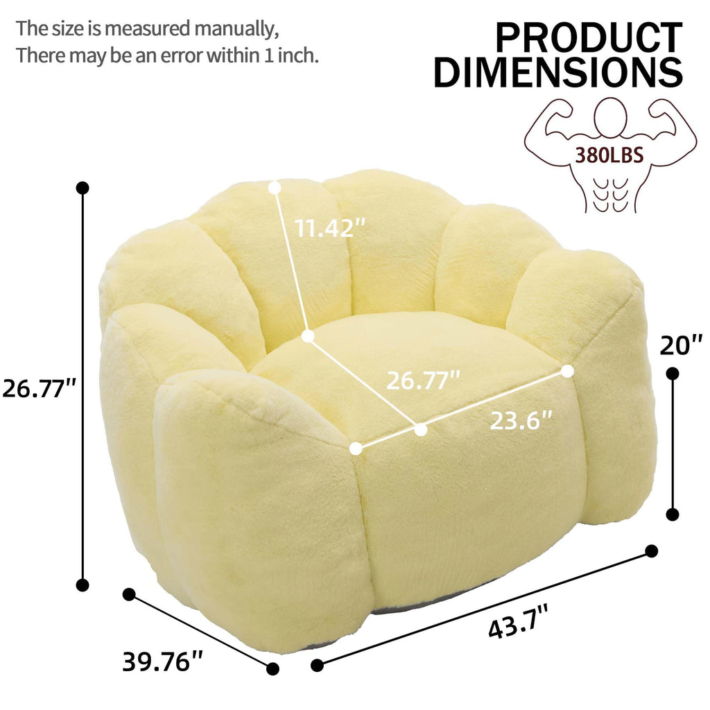 Oversized Memory Foam Bean Bag Chair with Backrest C5619