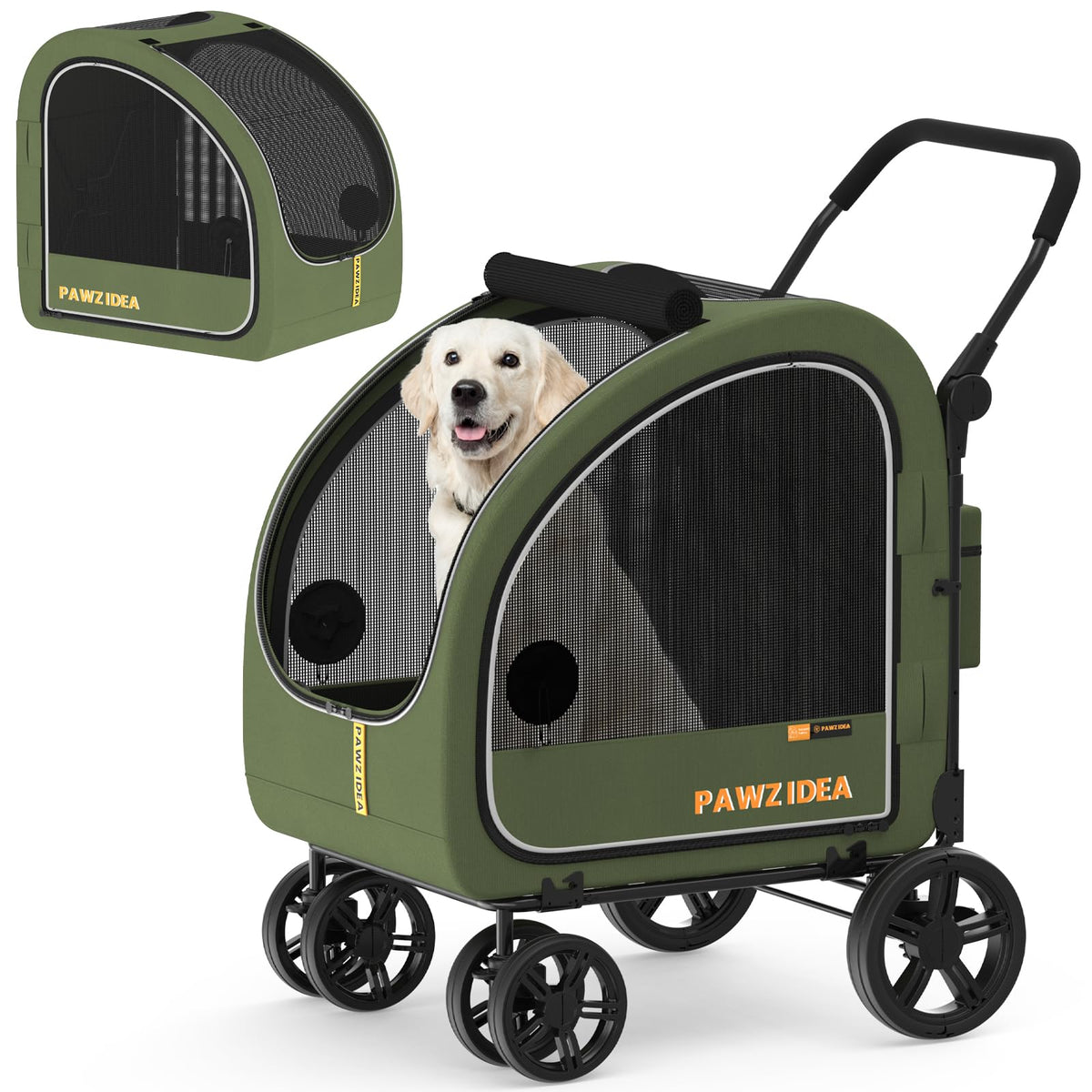 3-in-1 Large Dog Stroller with Detachable Carrier F1069