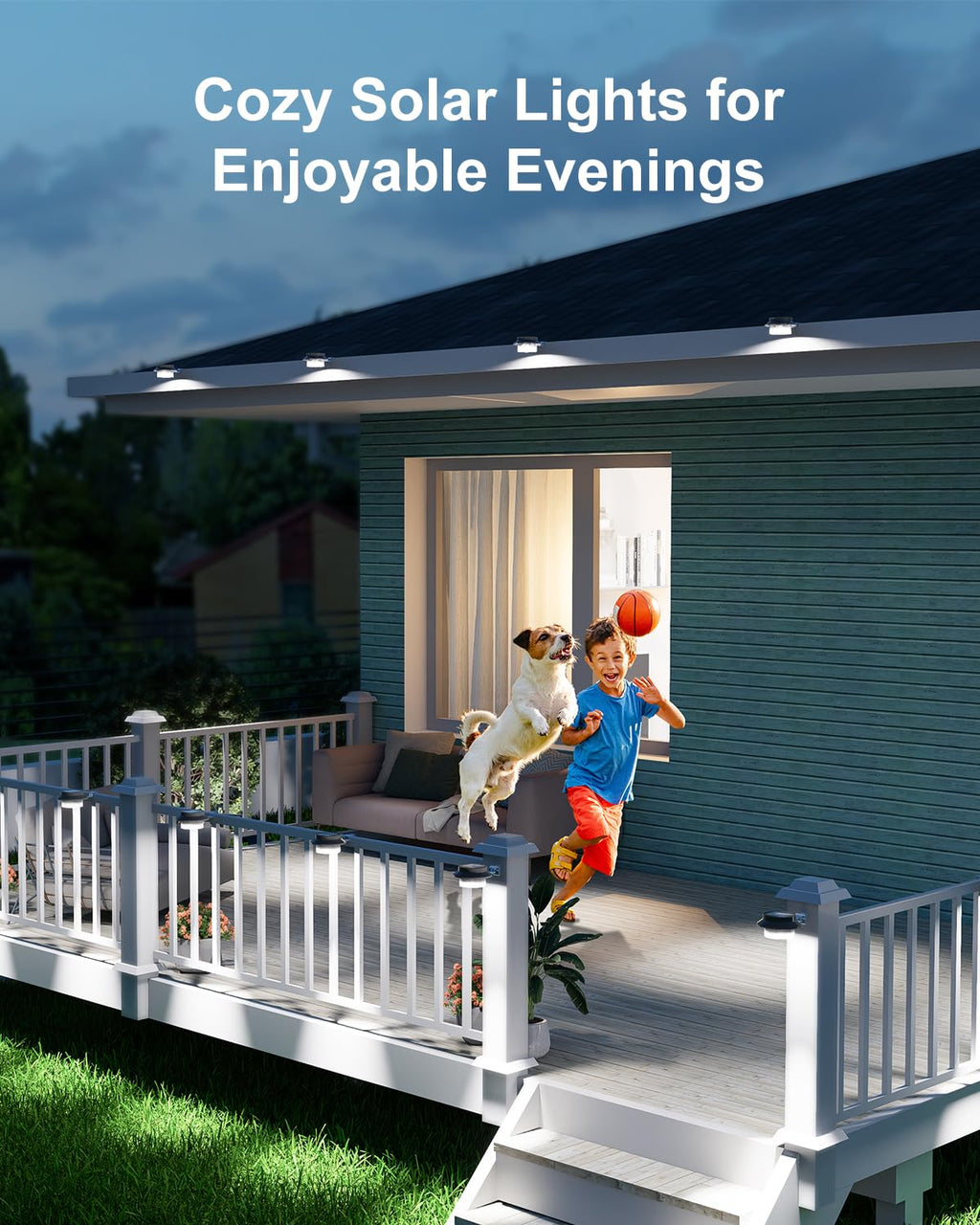 8 Pack Cool White Solar Powered Gutter Mounted Lights M7764