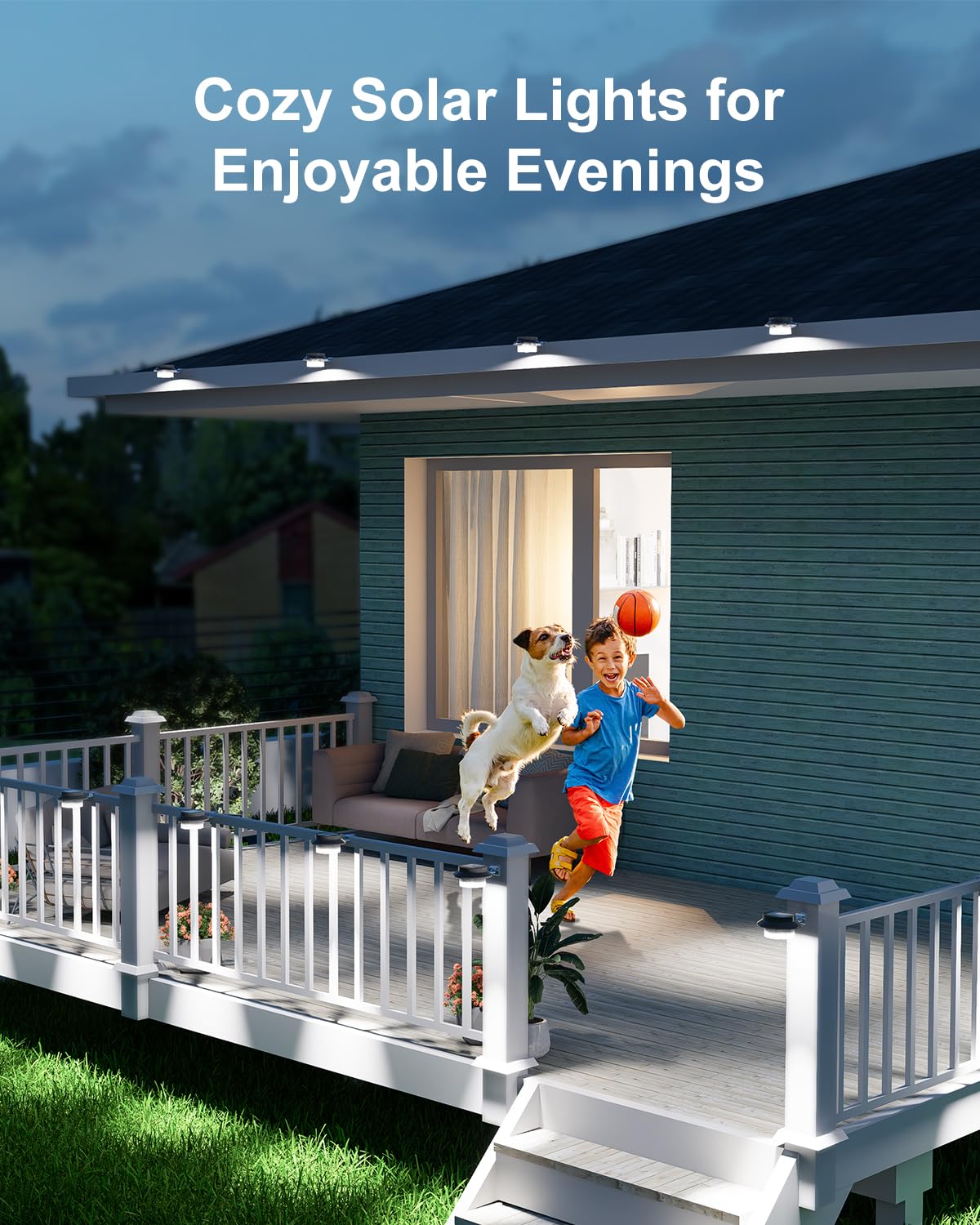 8 Pack Cool White Solar Powered Gutter Mounted Lights M7764