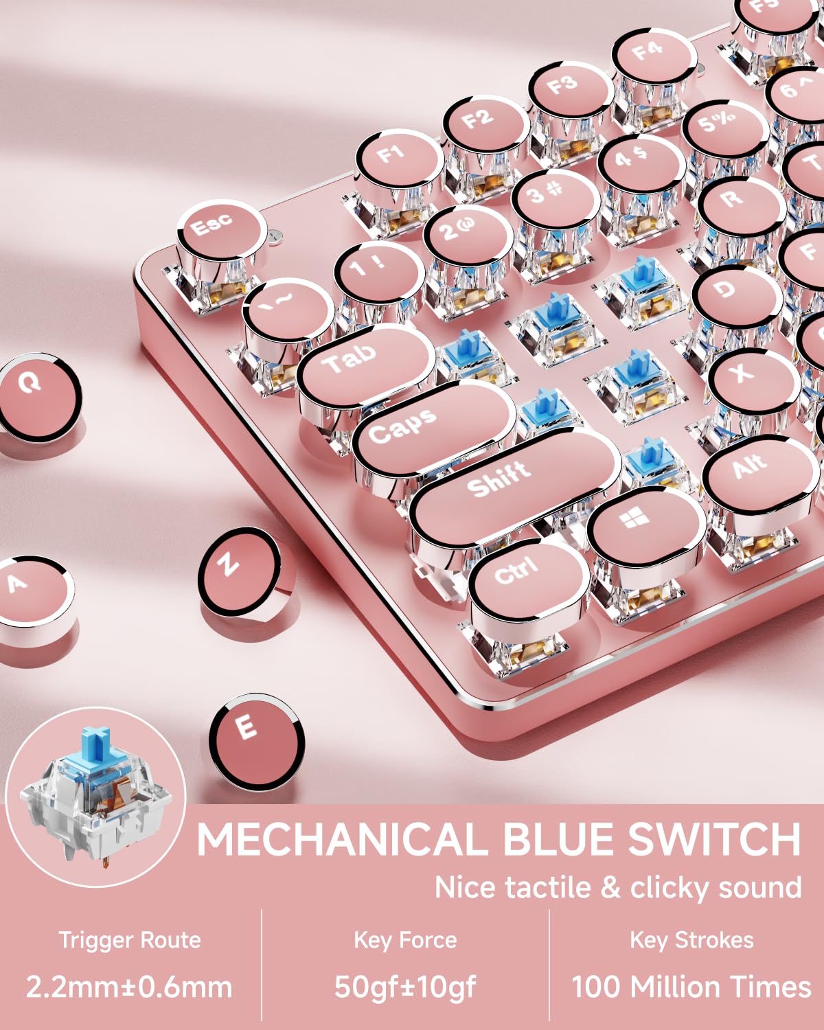 Pink Wireless Mechanical Keyboard T940498