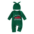 Christmas Baby Boy Waffle Romper Jumpsuit Hat S13944