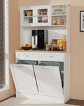 White Tilt Out Trash Can Cabinet X77120