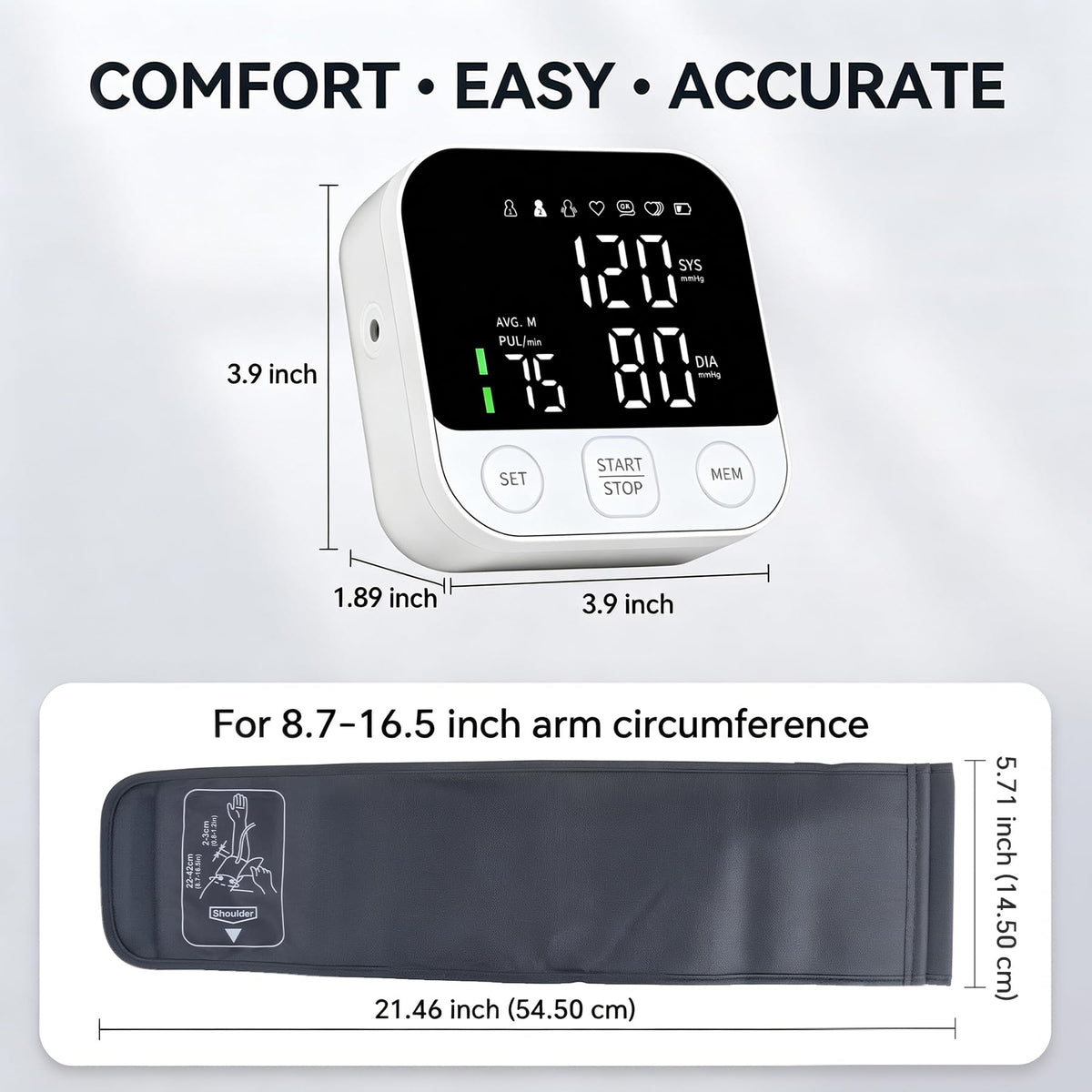 Blood Pressure Monitor Upper Arm Cuff with Storage Bag A26573