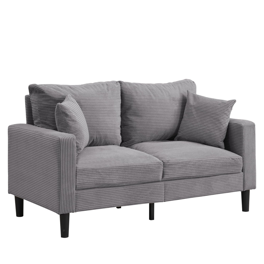 Light Gray Upholstered Loveseat Sofa E739