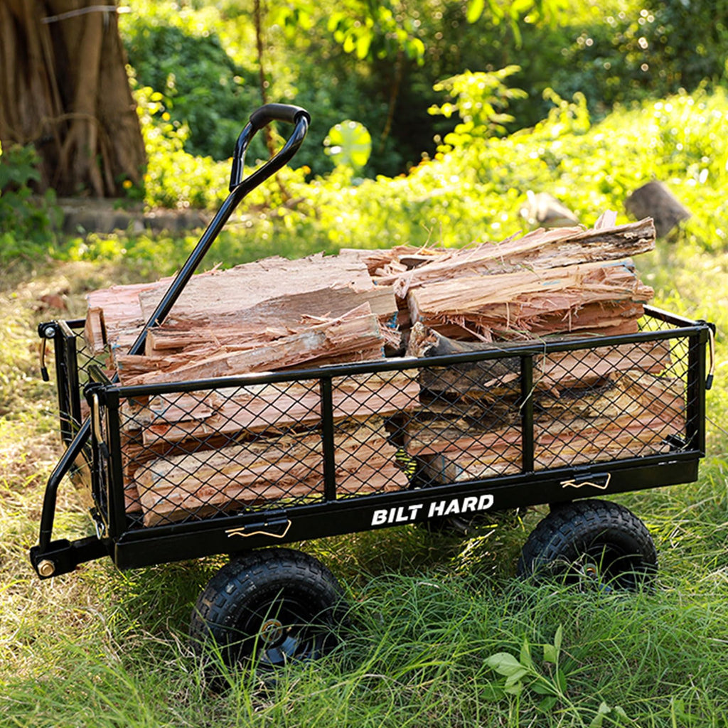 10" Flat Free Tires Steel Garden Cart with Rotating Handle F42570