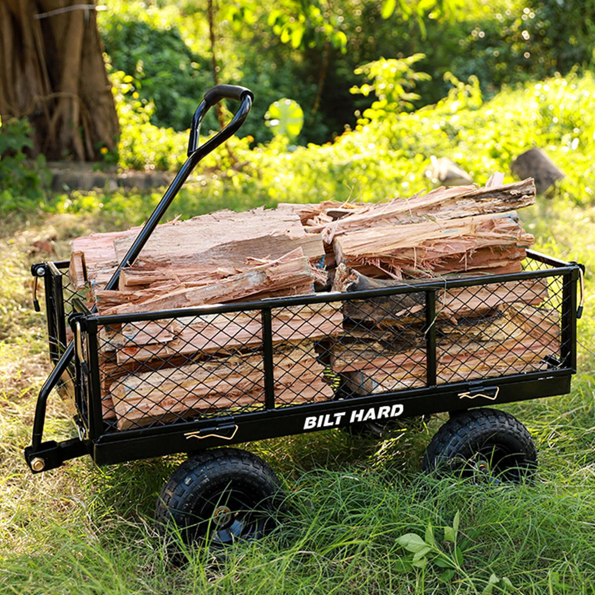 10" Flat Free Tires Steel Garden Cart with Rotating Handle F42570