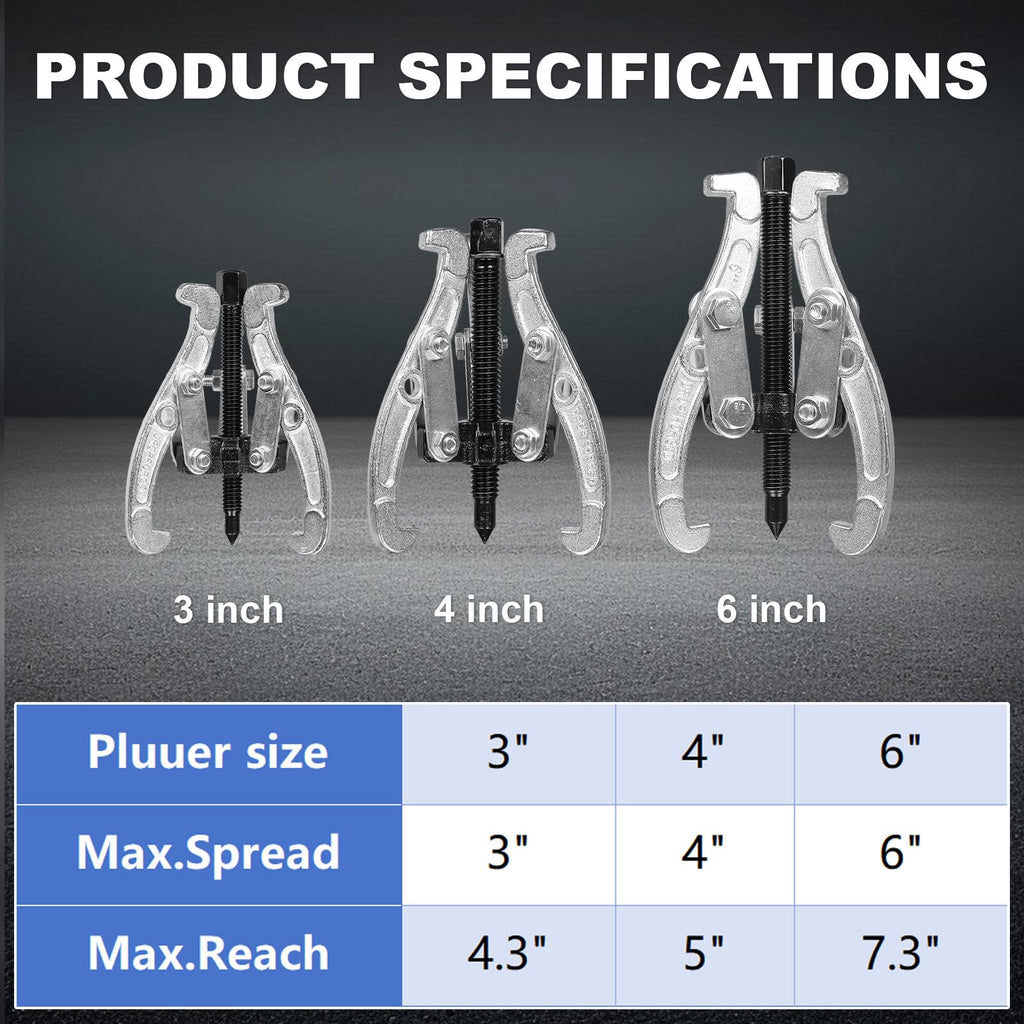 3 Pcs Reversible 3 Jaw Puller Set G828