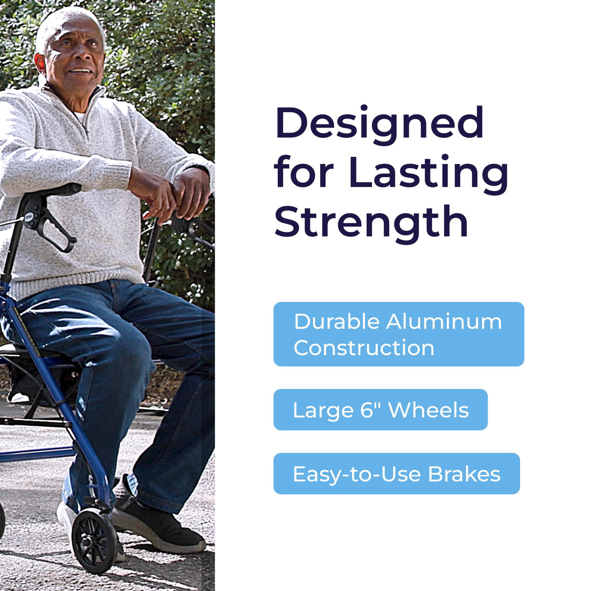 Blue Aluminum Rollator Walker L3182