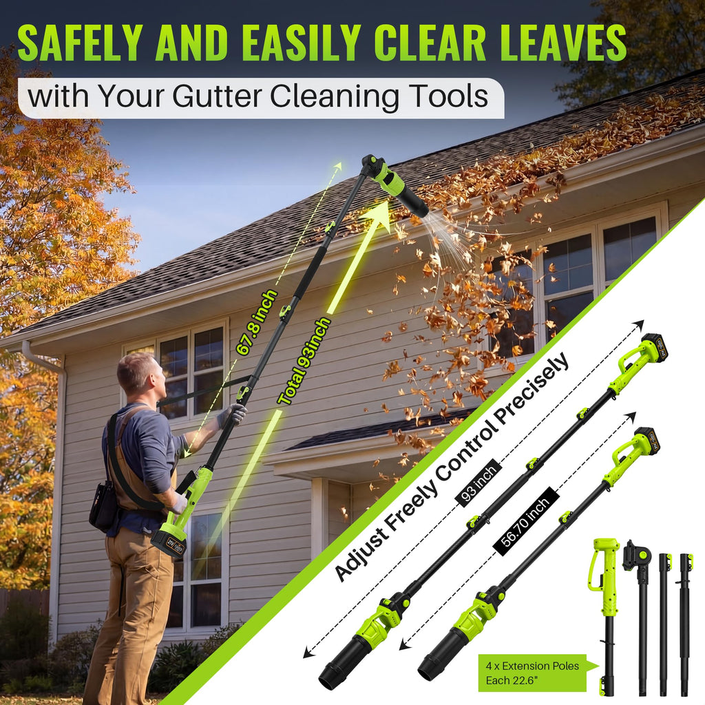 Cordless Leaf Blower with 2 Batteries 21V, 580CFM/180MPH S487