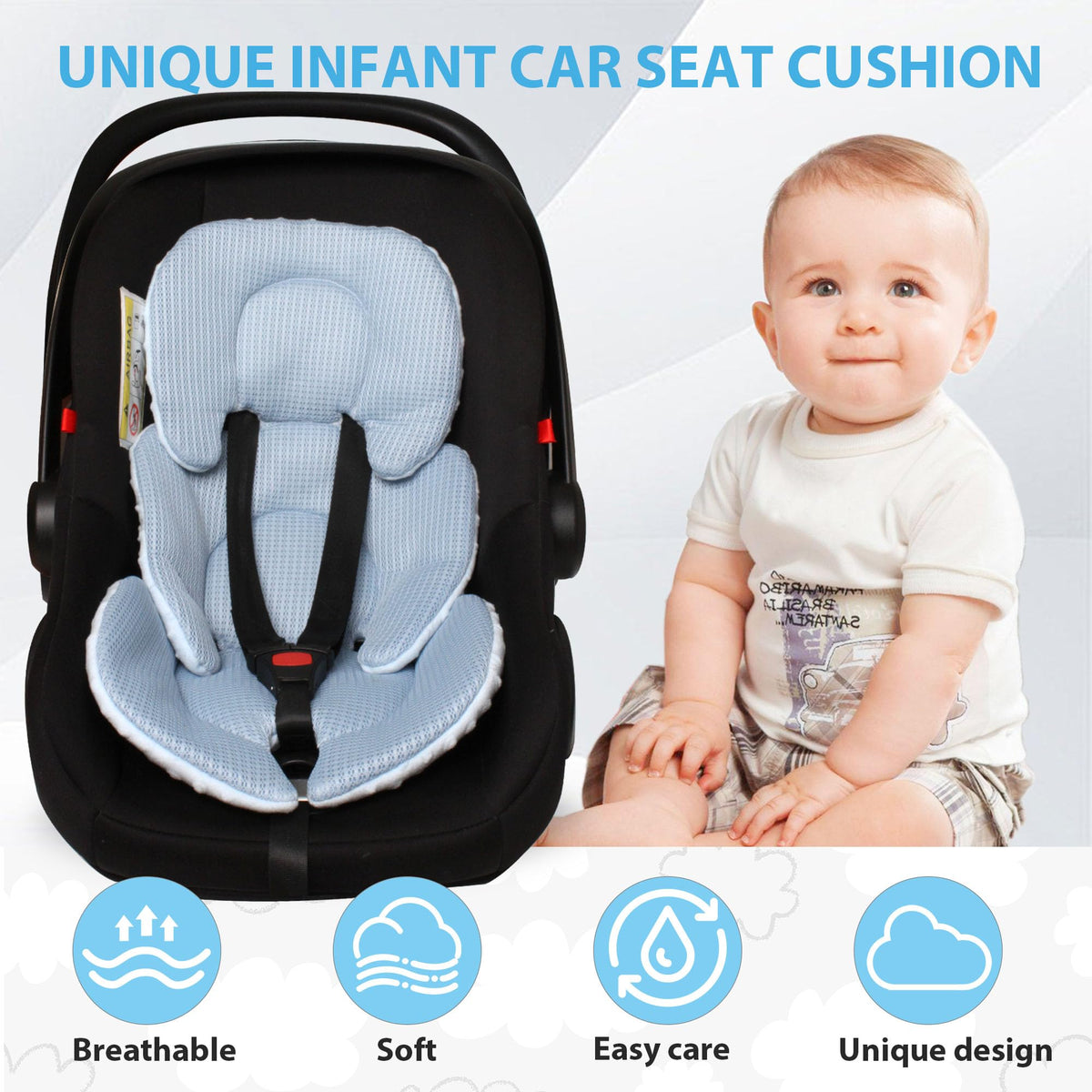 Infant Carseat Insert 2-in-1 Reversible Support Pad U8830