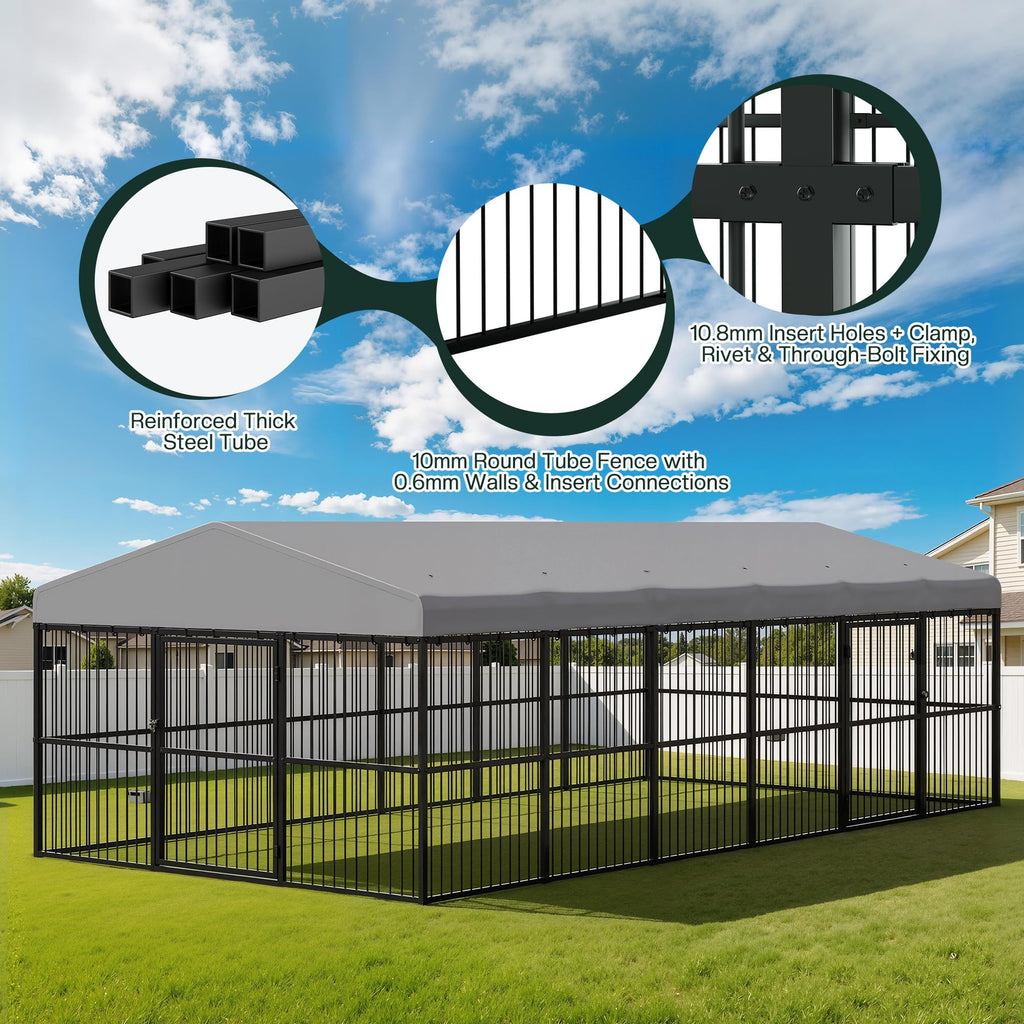 10x20x6.4 FT Outdoor Dog Kennel D6354