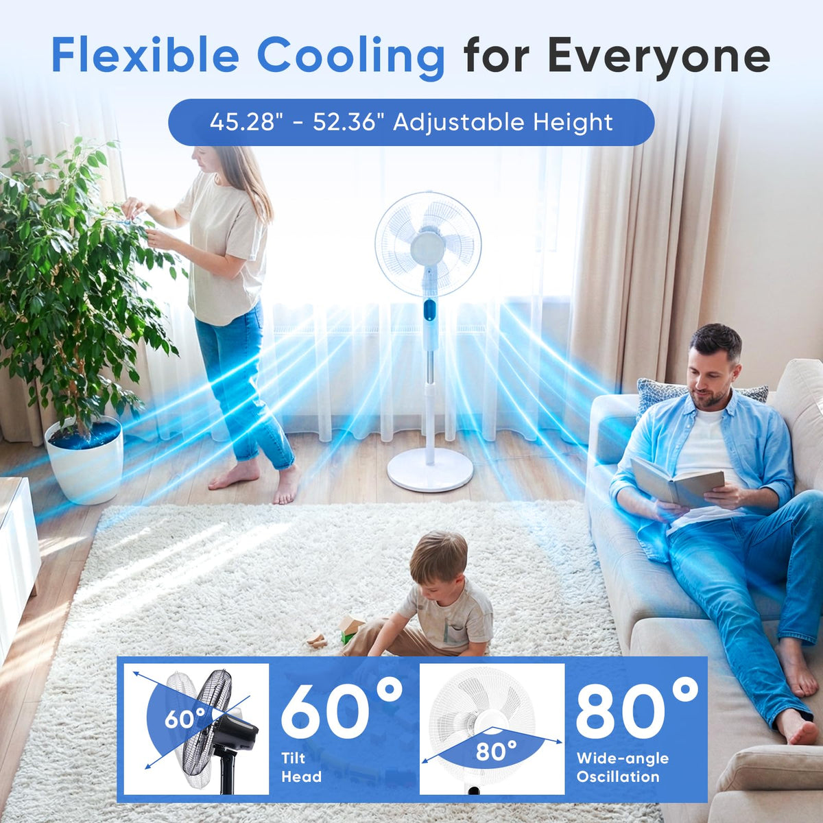 17" Oscillating Pedestal Fan with Remote E82177
