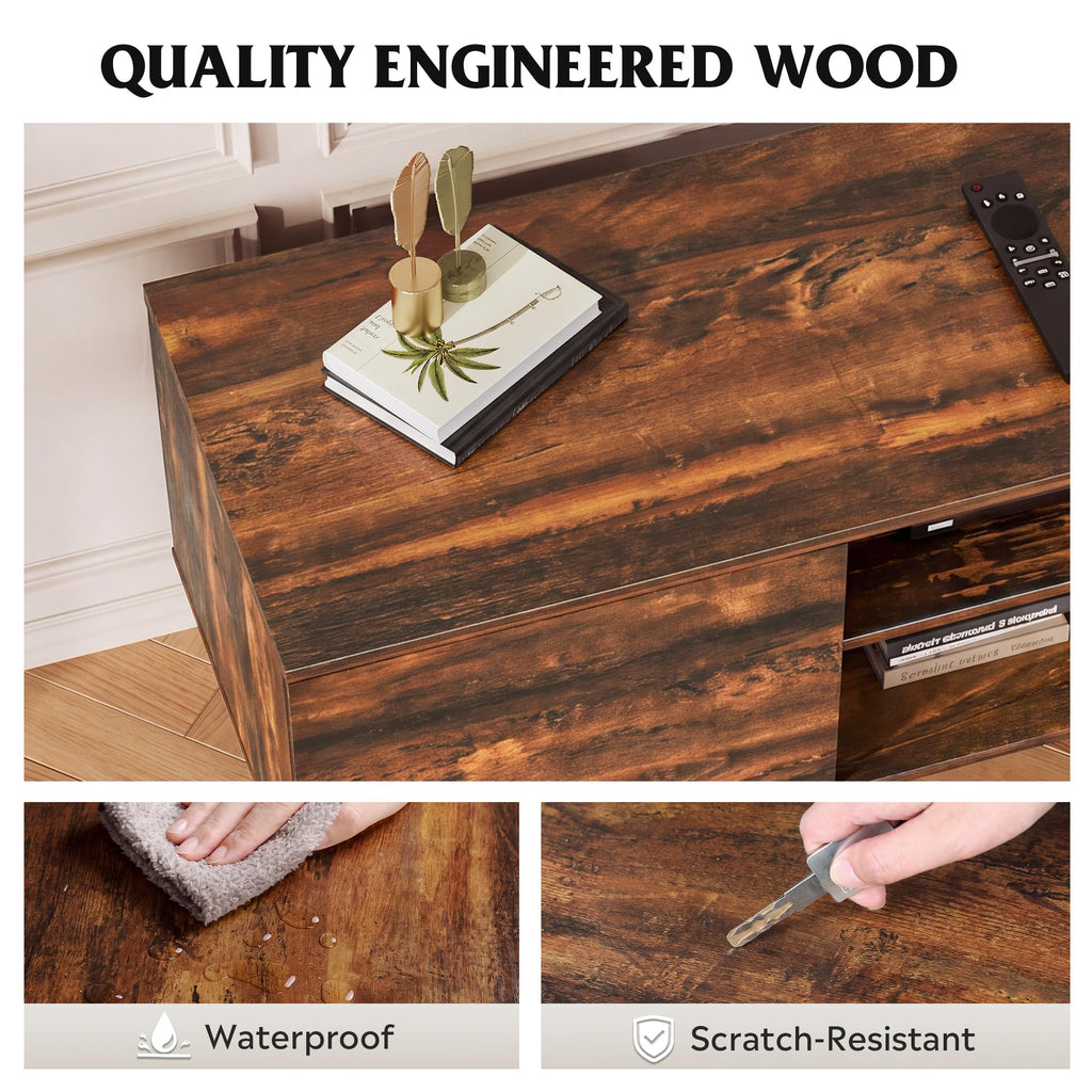 TV Stand with 2 Cabinets Storage & Adjustable Shelf E244243