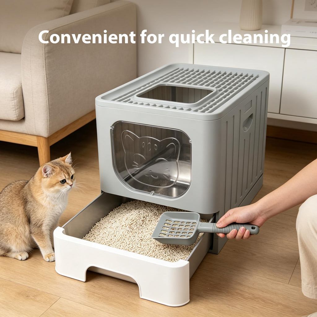 Stainless Steel Cat Litter Box with Lid W3088