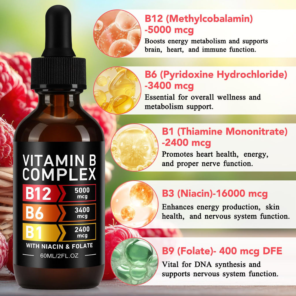 Vitamin B12 Complex Drops 5000mcg 2 Packs E502