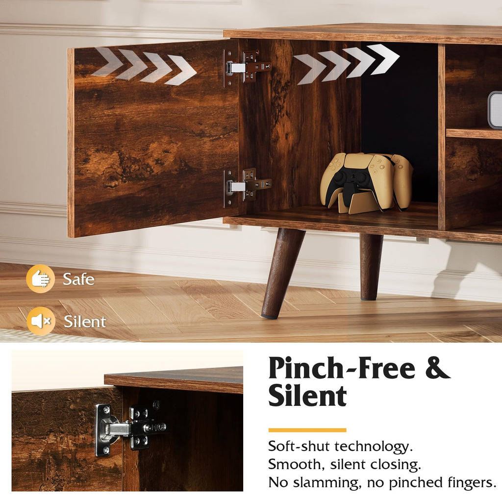 TV Stand with 2 Cabinets Storage & Adjustable Shelf E244243