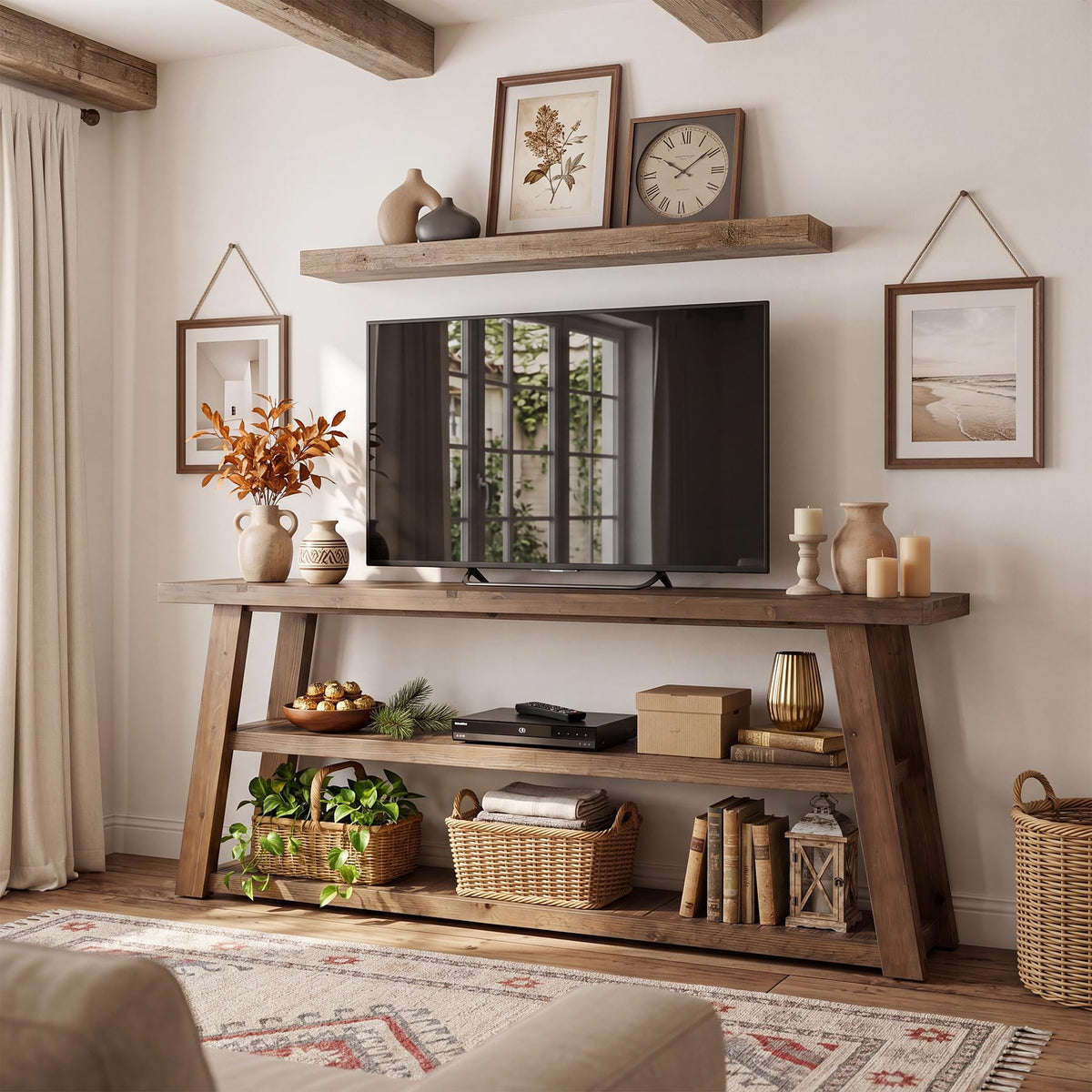 63" Solid Wood TV Stand N587841