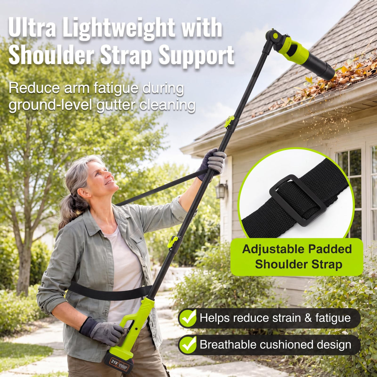 Cordless Leaf Blower with 2 Batteries 21V, 580CFM/180MPH S487