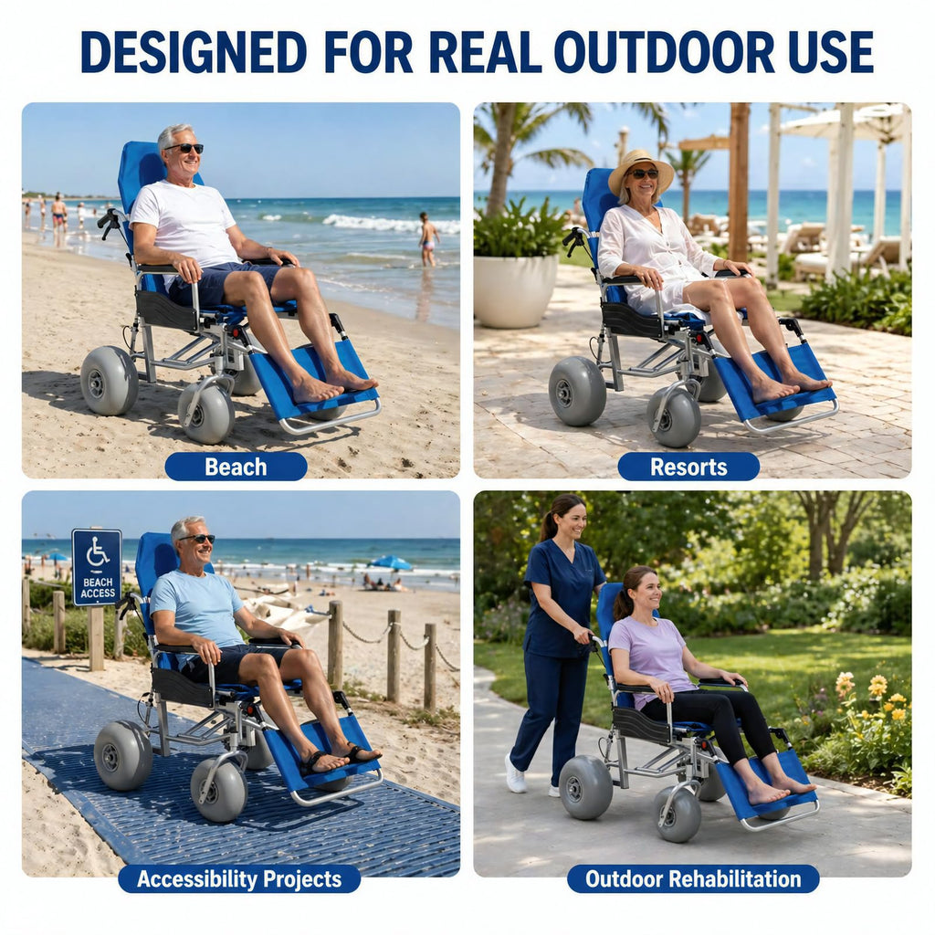 Beach Wheelchair with Balloon Tires S99827