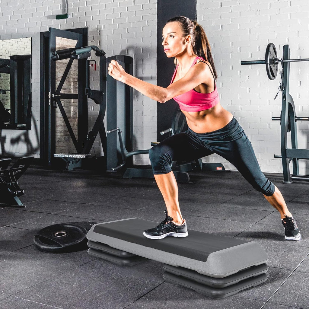43" Adjustable Exercise Aerobic Step Platform with 4 Removable Risers Y465161