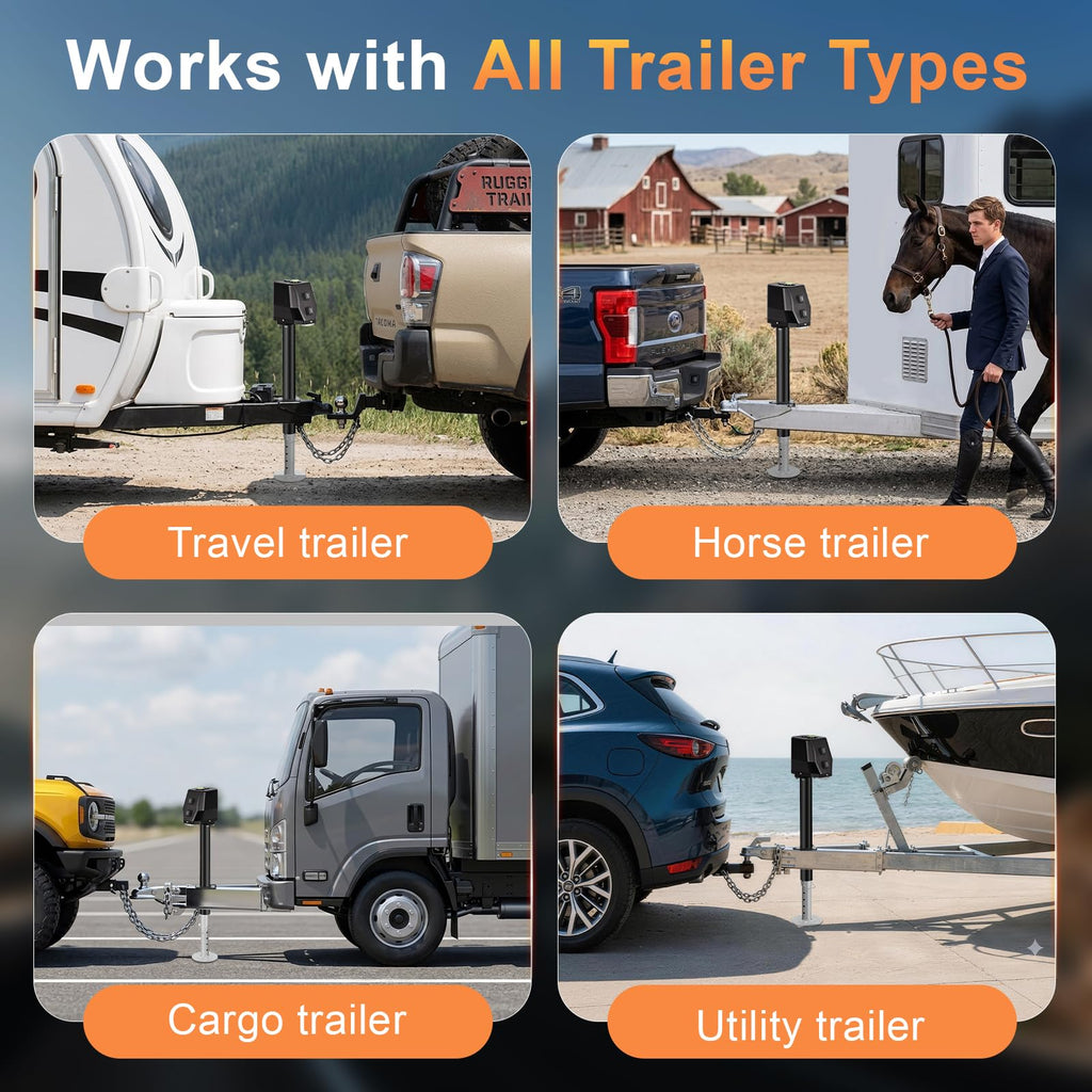 Waterproof Electric Trailer Jack with Built-in Spirit Level C530
