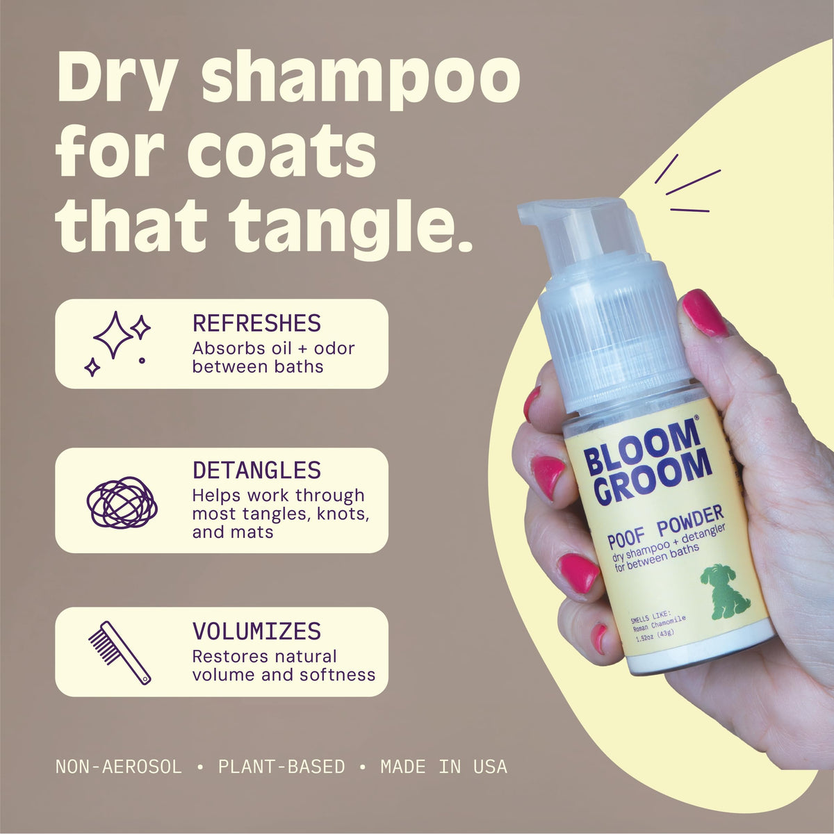Waterless Dry Shampoo and Detangler for Dogs 1.52 oz H600