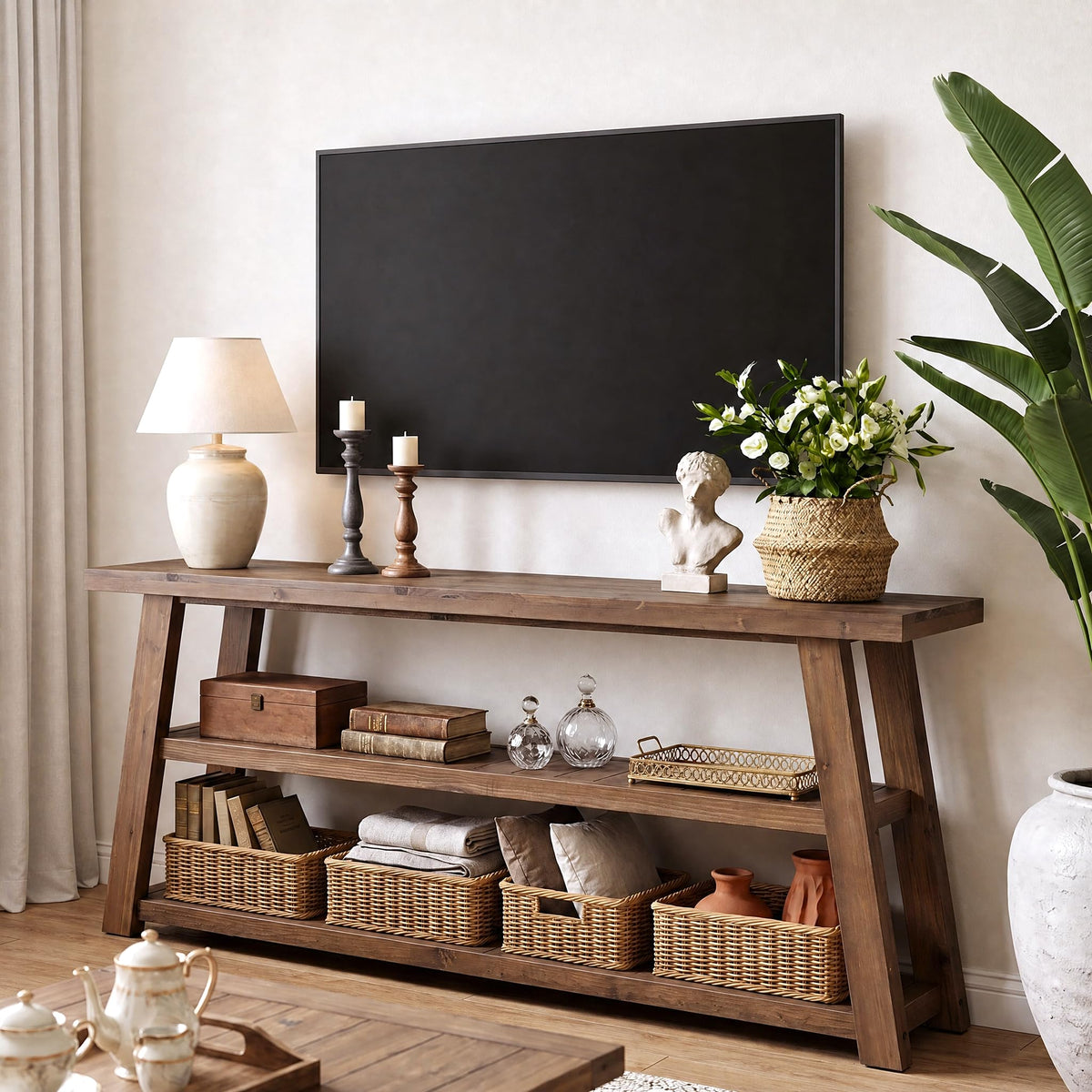 63" Solid Wood TV Stand N587841
