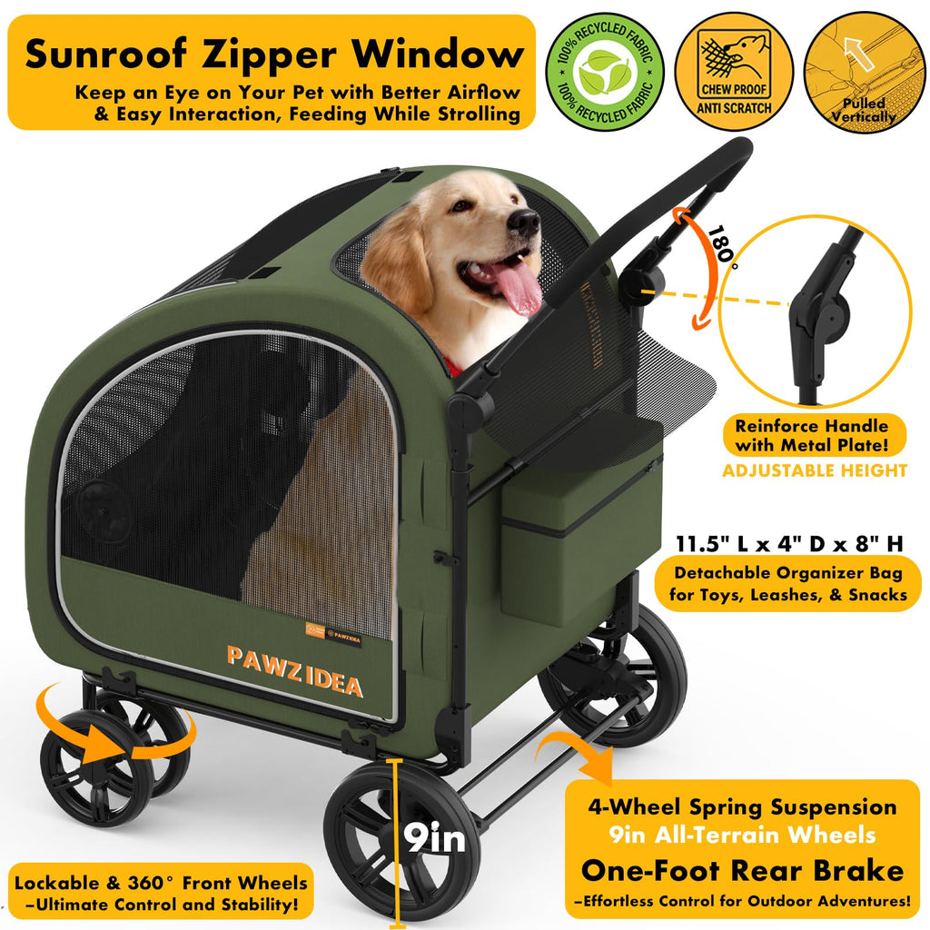 3-in-1 Large Dog Stroller with Detachable Carrier F1069