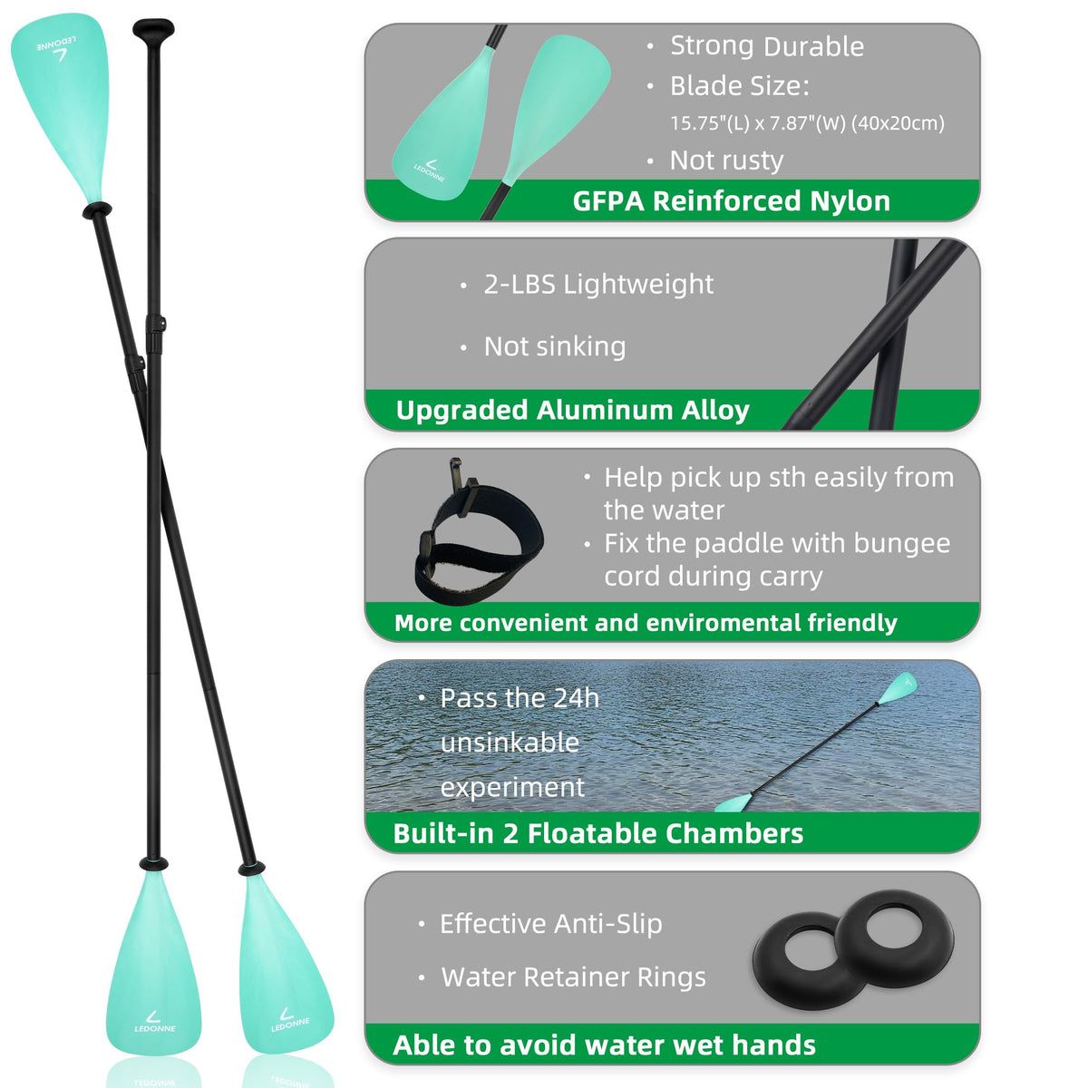 Adjustable Stand Up Paddle with Aluminum Alloy Shaft K570633