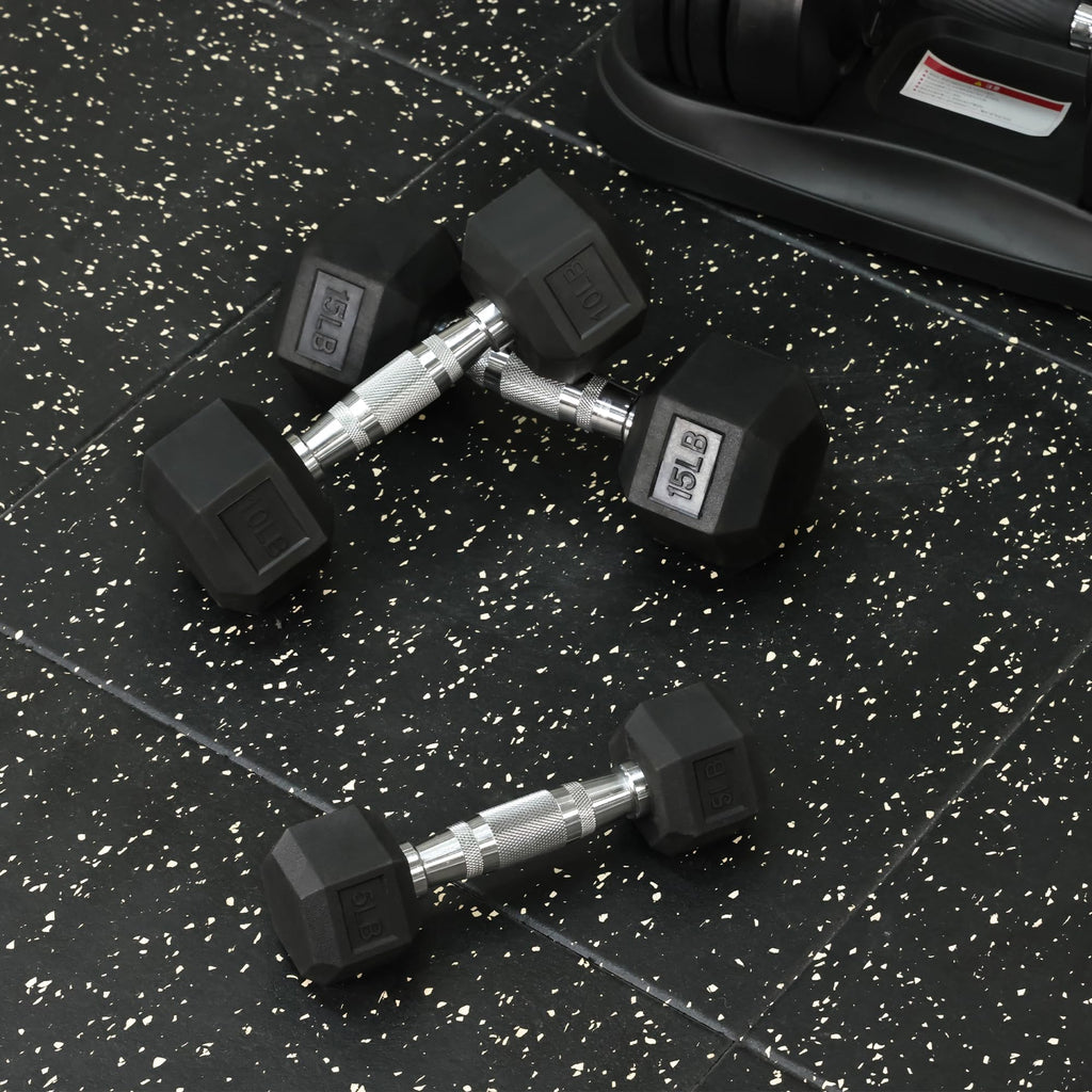 Rubber Encased Hex Dumbbells D621