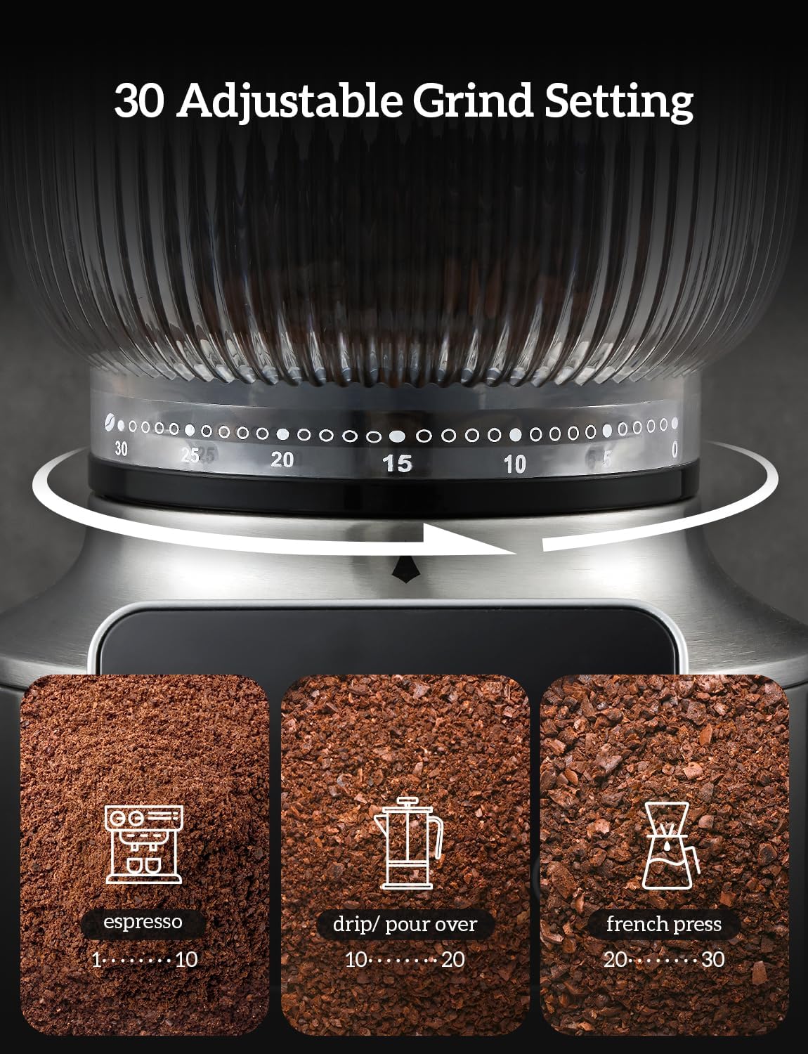 Stainless Steel Espresso Grinder with Portafilter Holder Y825343