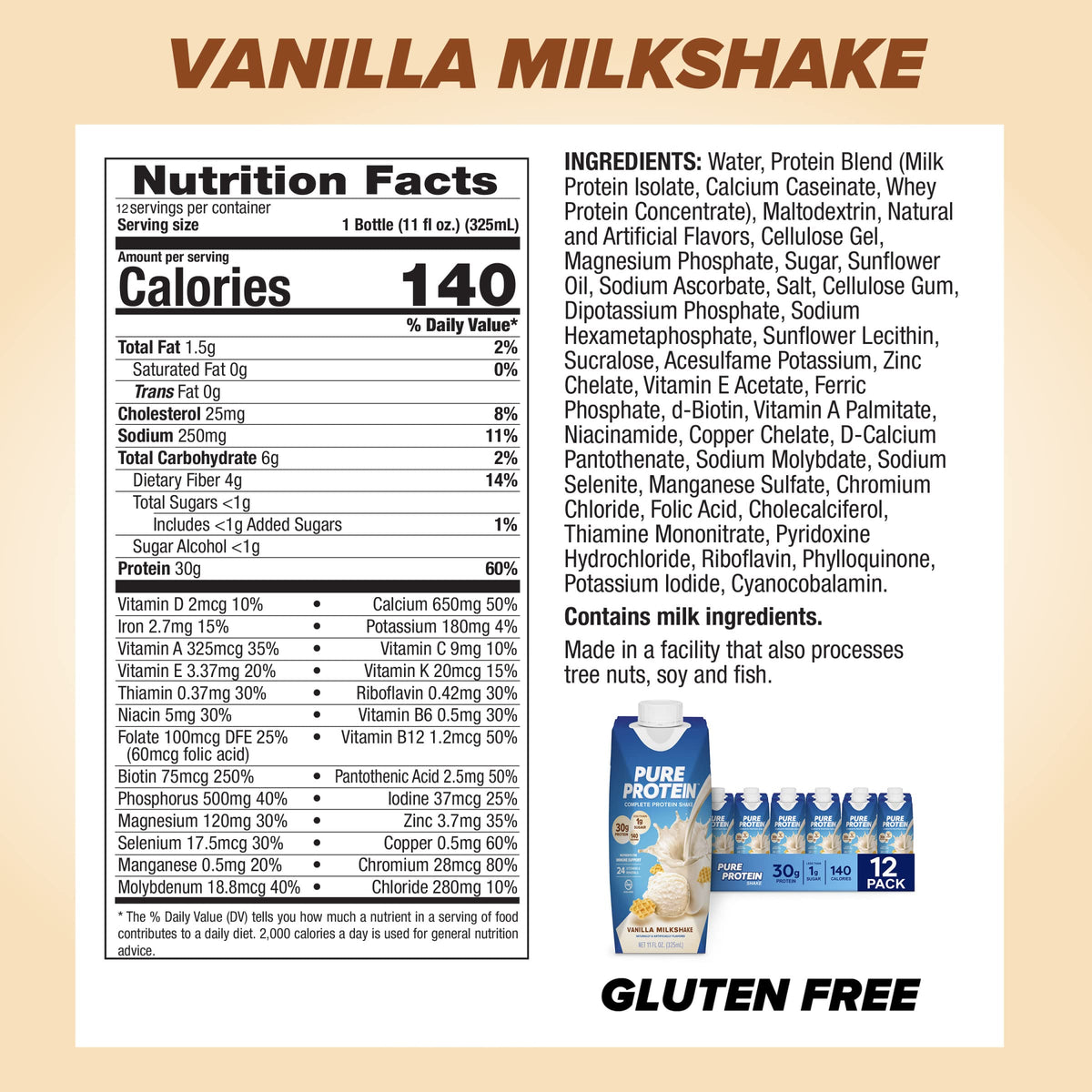 Vanilla Protein Shake, 30g Complete Protein K76445