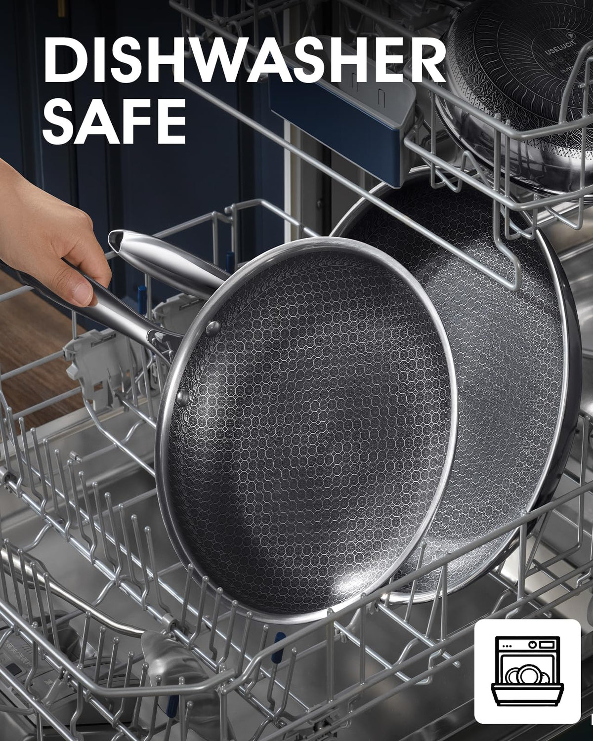Nonstick Stainless Steel Frying Pans with Lid M9330