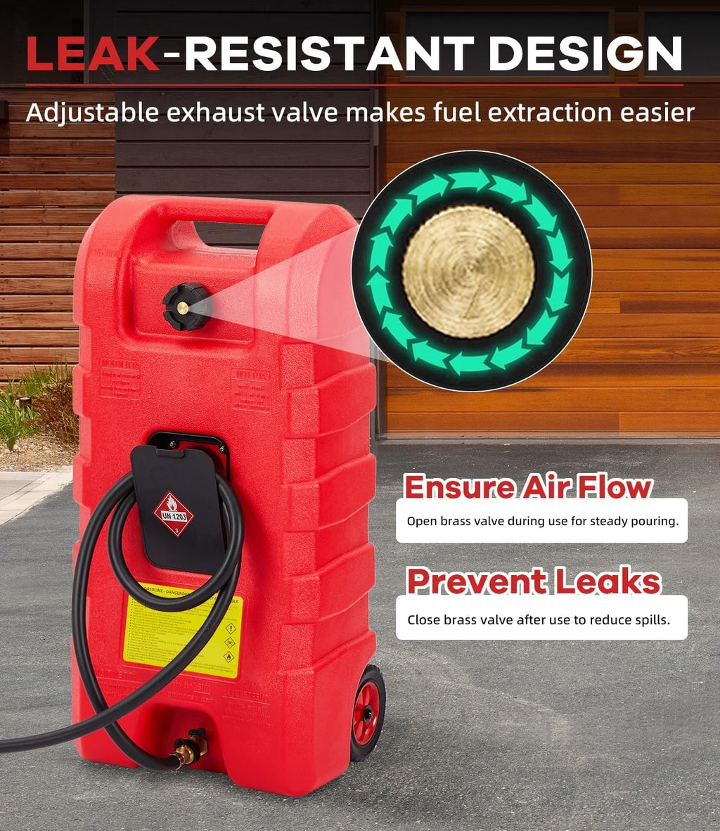15 Gallon HDPE Portable Fuel Tank Caddy with Wheels V7832