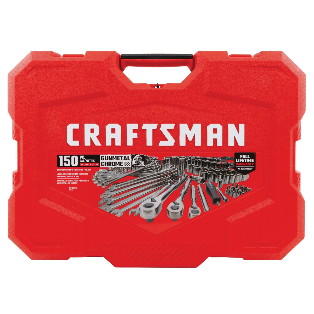 1/4" & 3/8" & 1/2" Drive SAE/Metric 150 Piece Mechanics Tool Set I12966