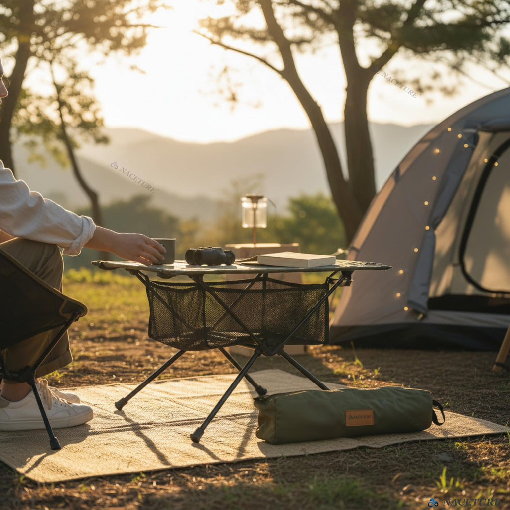 Ultralight Foldable Camping Table with Mesh V99323