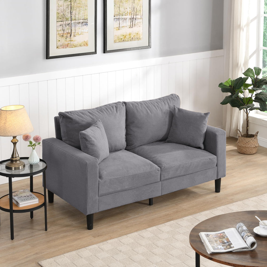 Light Gray Upholstered Loveseat Sofa E739