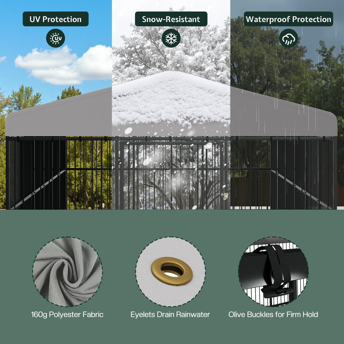 10x20x6.4 FT Outdoor Dog Kennel D6354