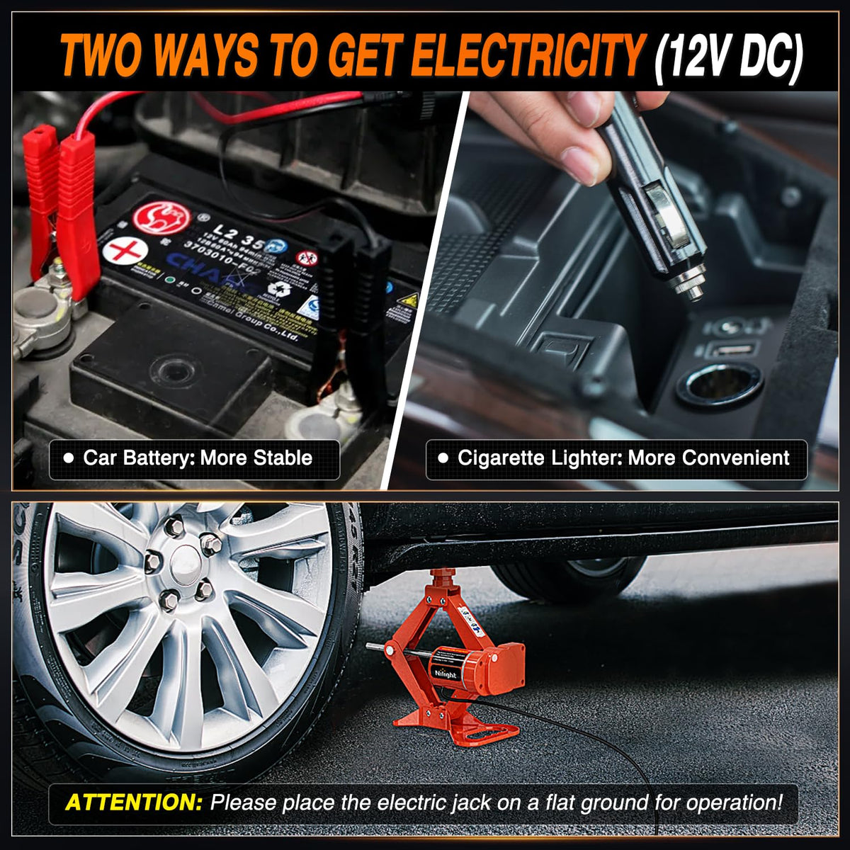 3 Ton 12V Electric Car Jack N1685