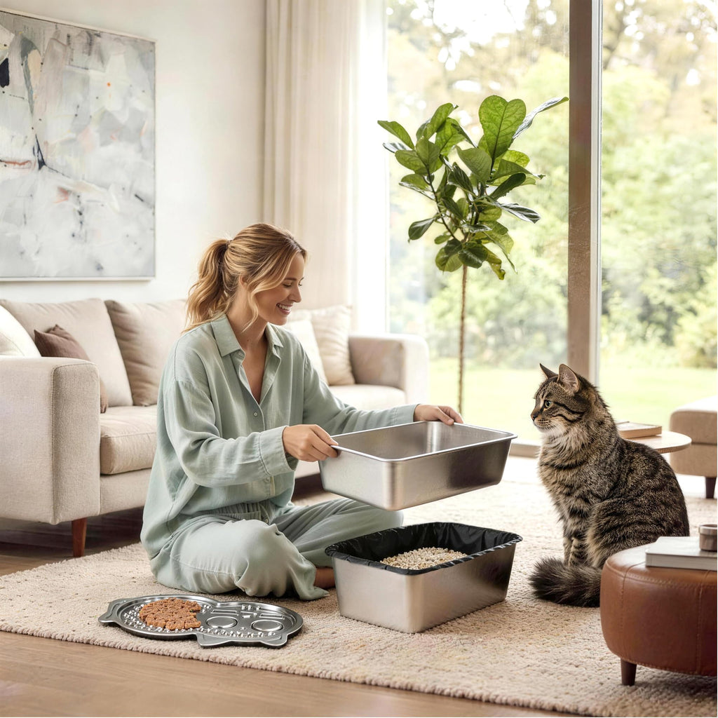 Stainless Steel Sifting Litter Box G690306