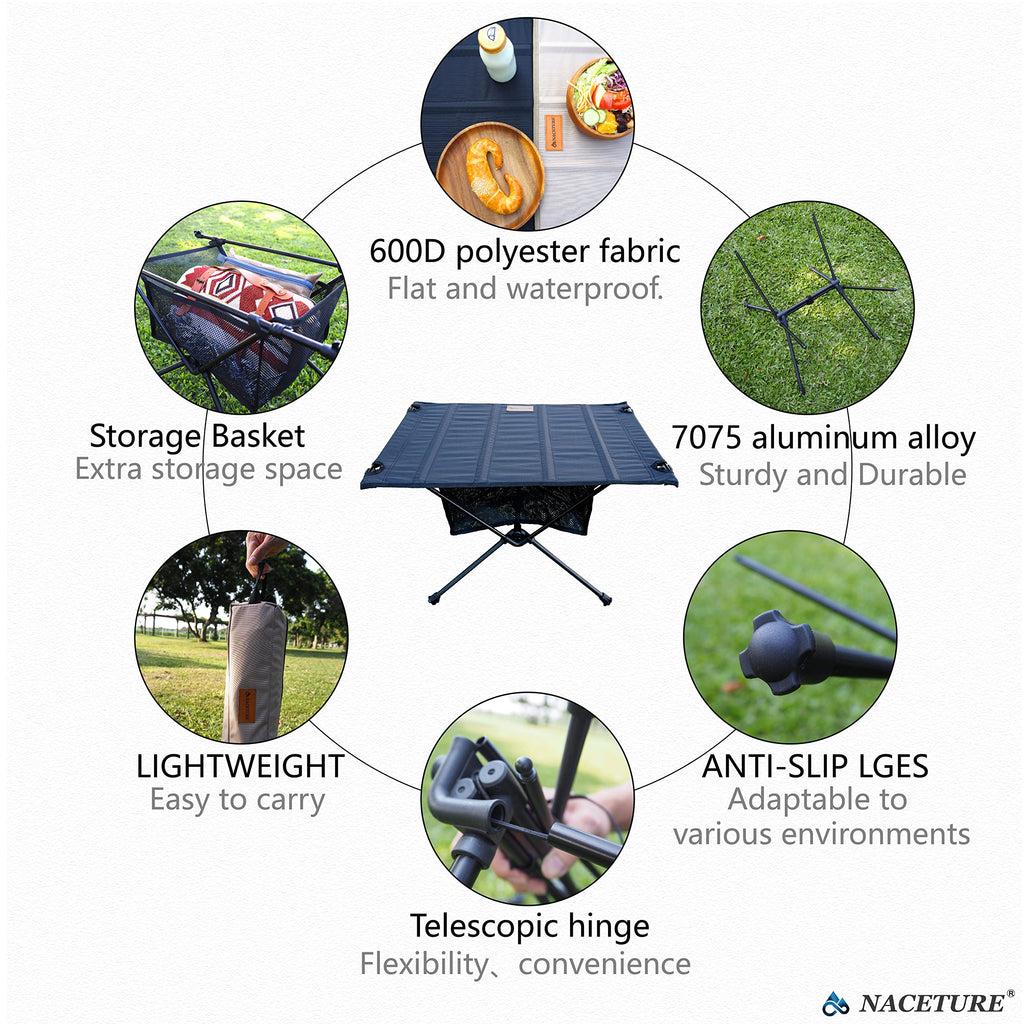 Ultralight Foldable Camping Table with Mesh V99323