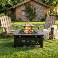 32 Inch Square Metal Patio Fire Pit Table K184