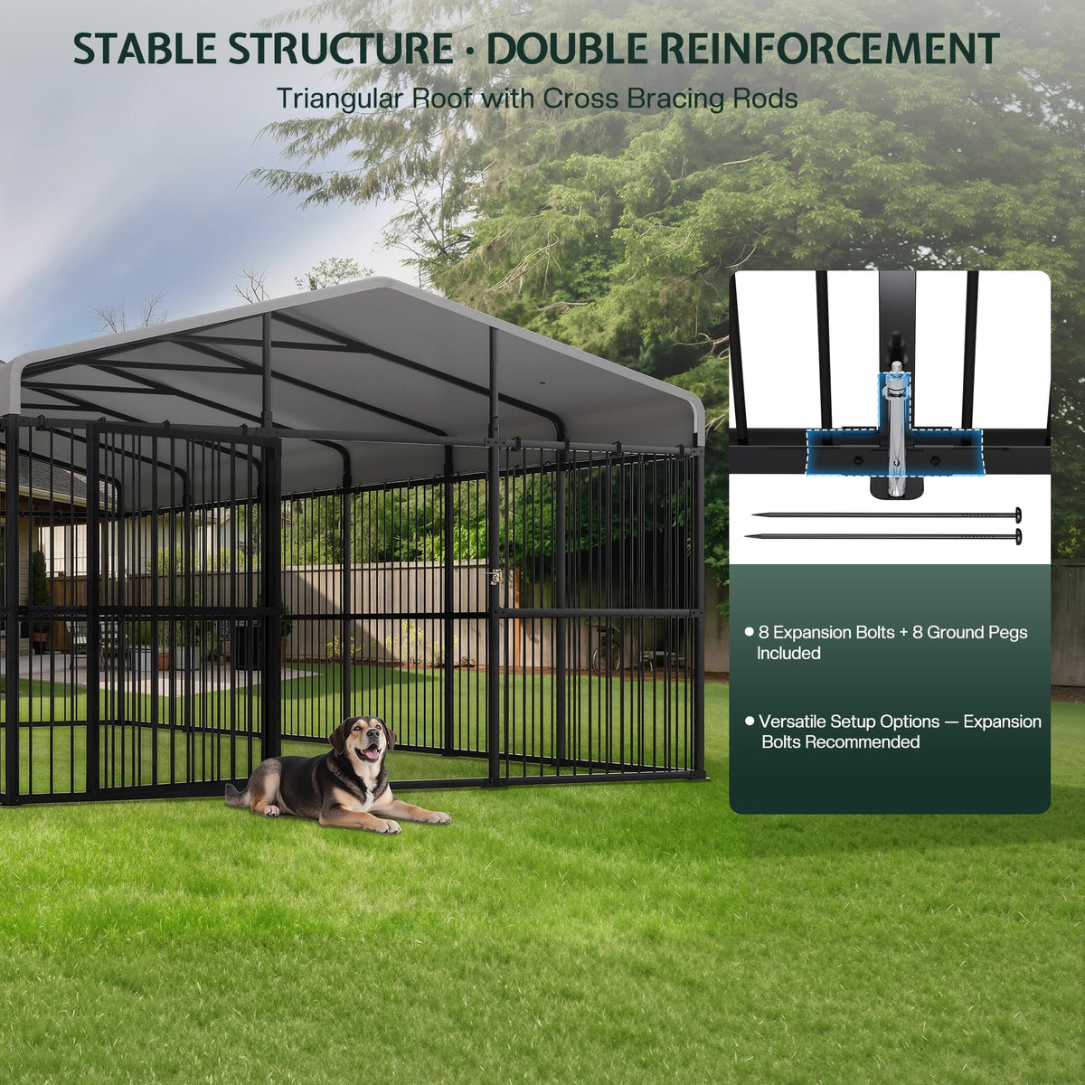 10x20x6.4 FT Outdoor Dog Kennel D6354