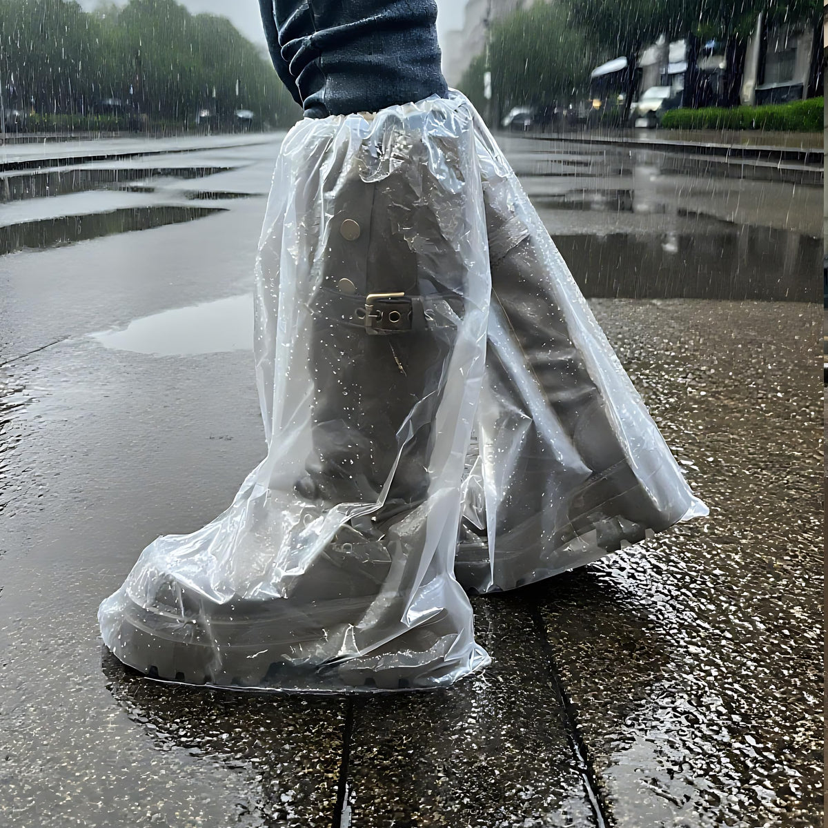10 Pairs Waterproof Non-Slip Plastic Boot Covers G235956